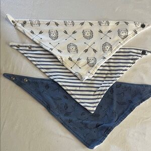 Charming Bandana Bib Set - Navy, Gray, White
